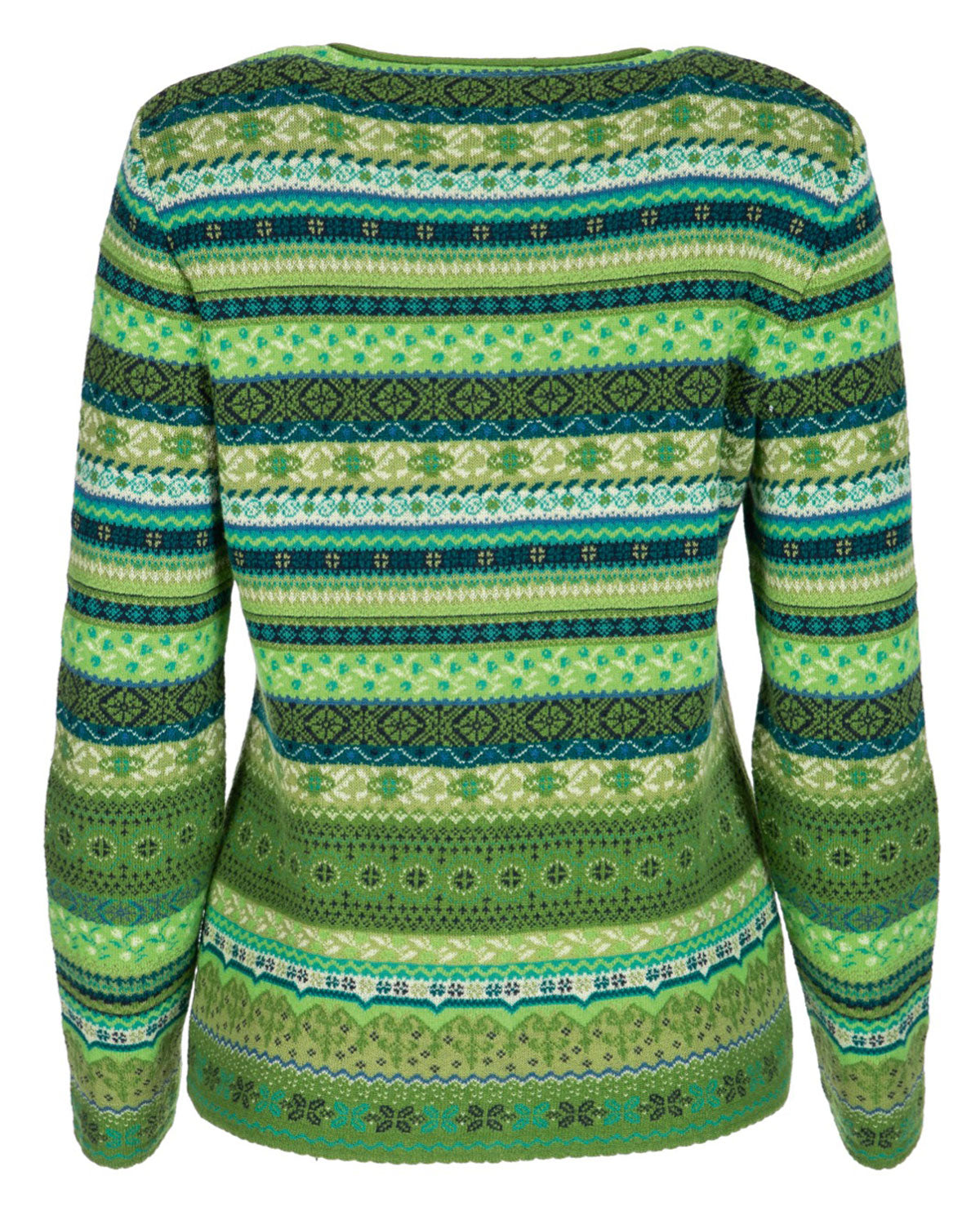 Dunque Damen Jacquard Strickjacke Wolle Bio Baumwolle