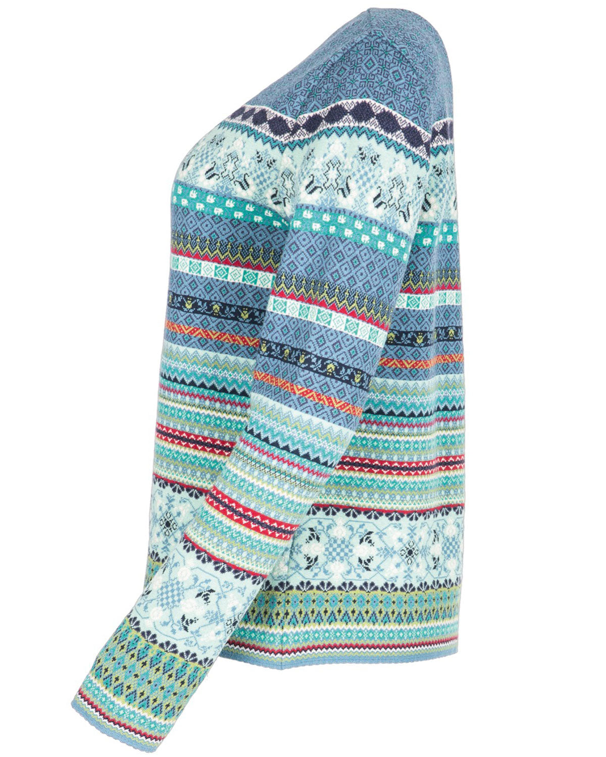 Dunque Damen Jacquard Strickjacke Bio Baumwolle