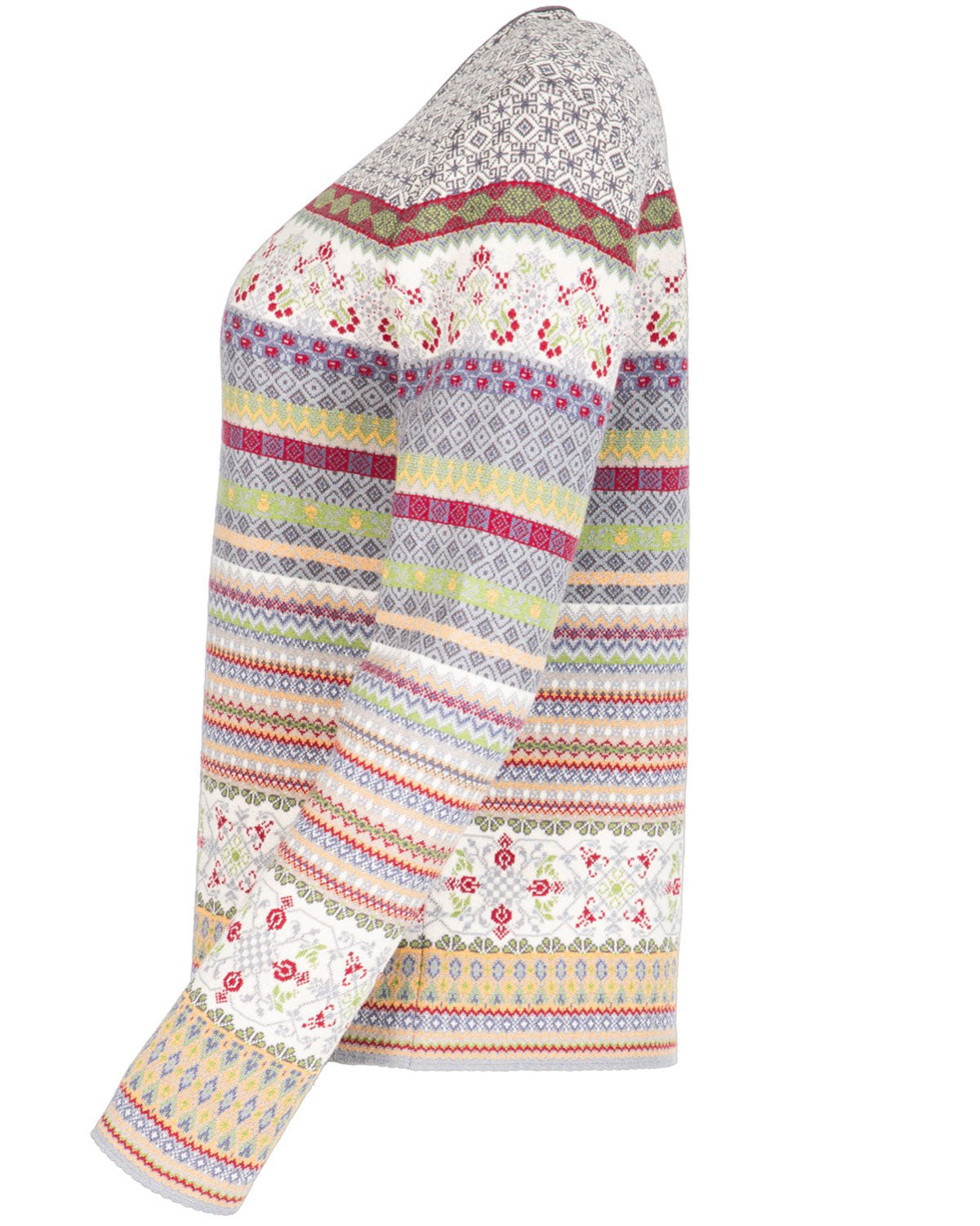 Dunque Damen Jacquard Strickjacke Bio Baumwolle