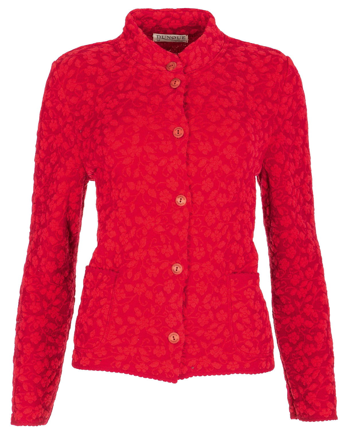 Jacquard-Jacke Hochbund Cloqué Schurwolle (kbT) Baumwolle (Bio)