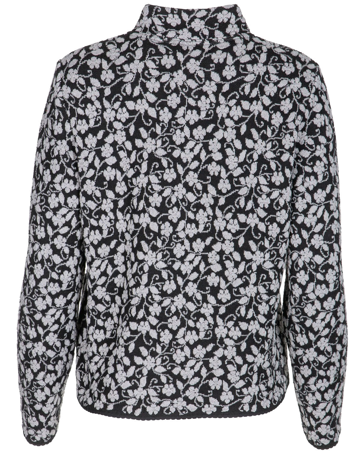 Jacquard-Jacke Hochbund Cloqué Schurwolle (kbT) Baumwolle (Bio)