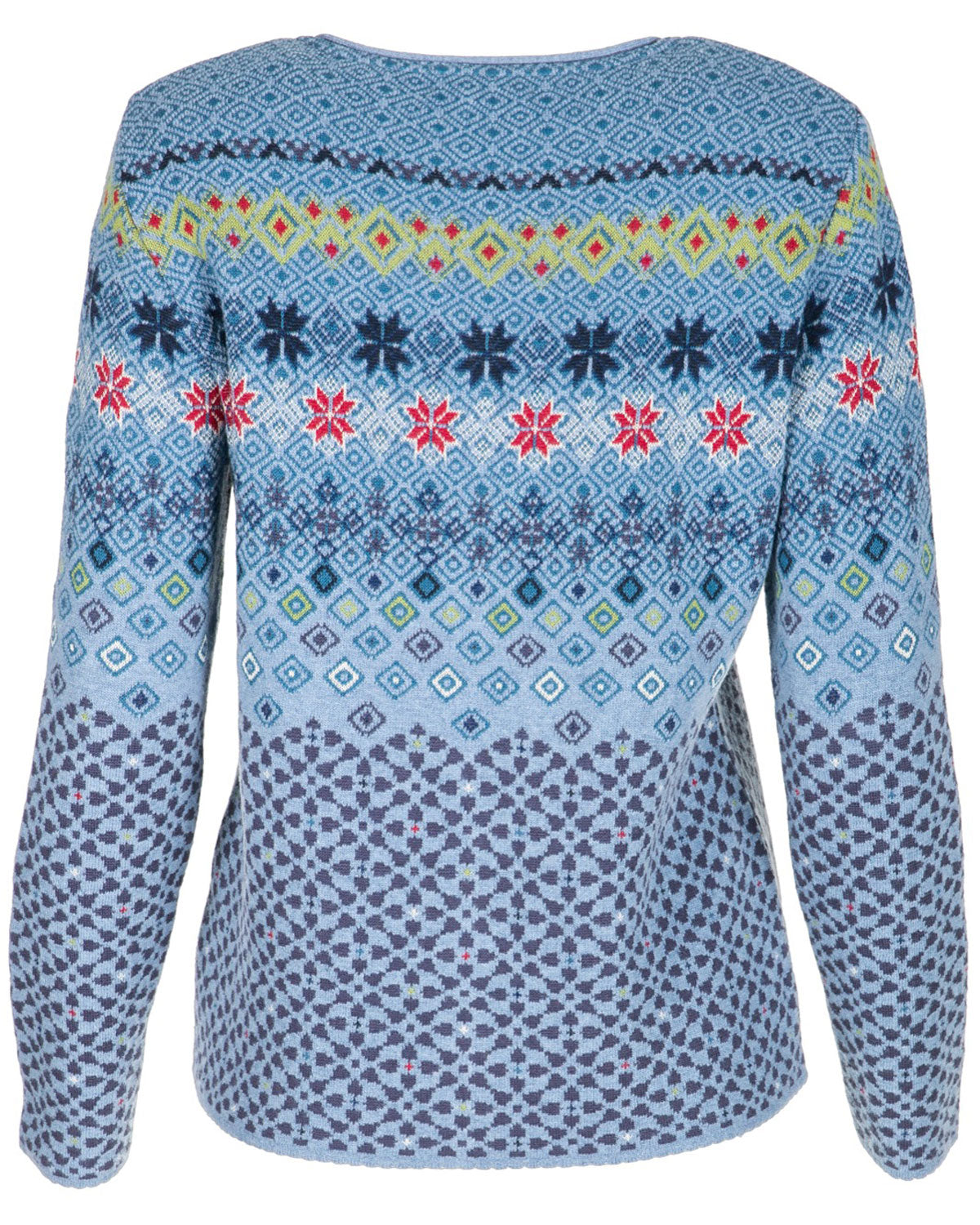 Dunque Damen Jacquard Strickjacke Schurwolle Baumwolle (Bio)