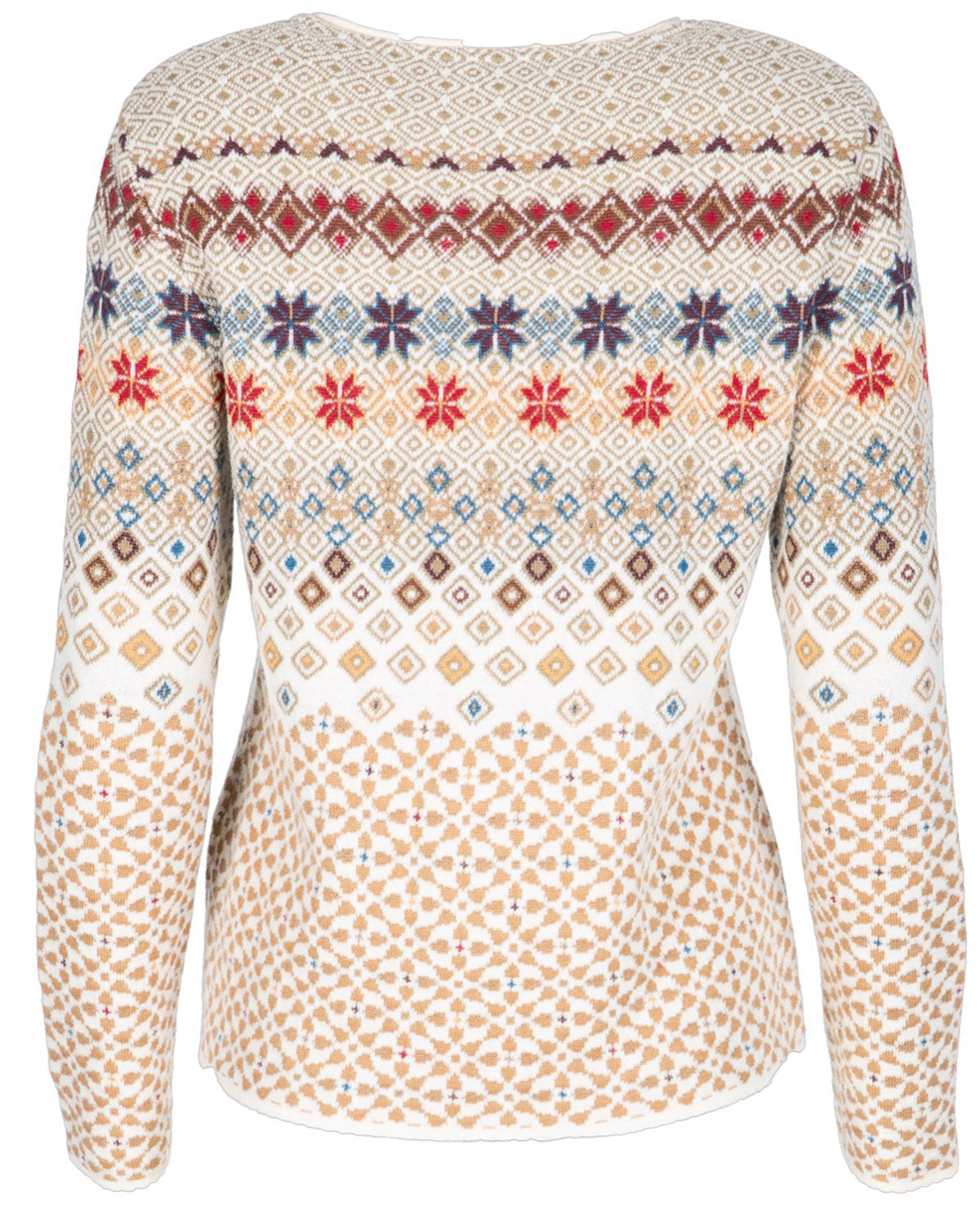 Dunque Damen Jacquard Strickjacke Schurwolle Baumwolle (Bio)