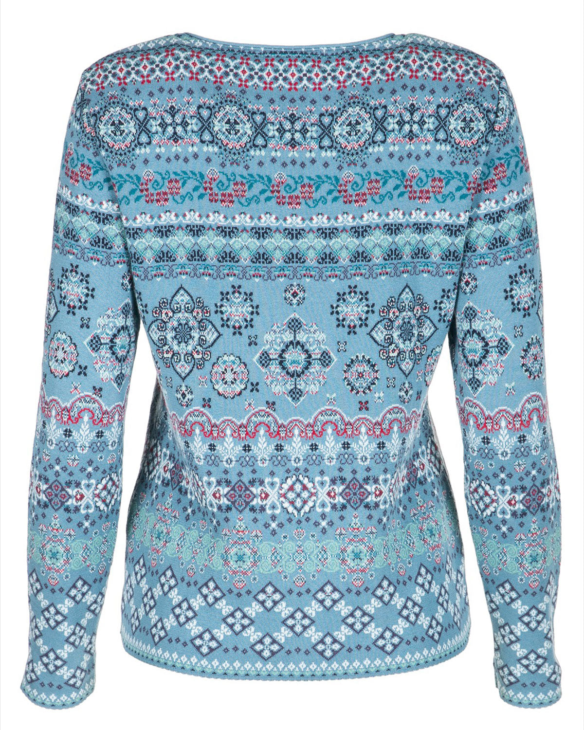 Dunque Damen Jacquard Strickjacke Bio Baumwolle