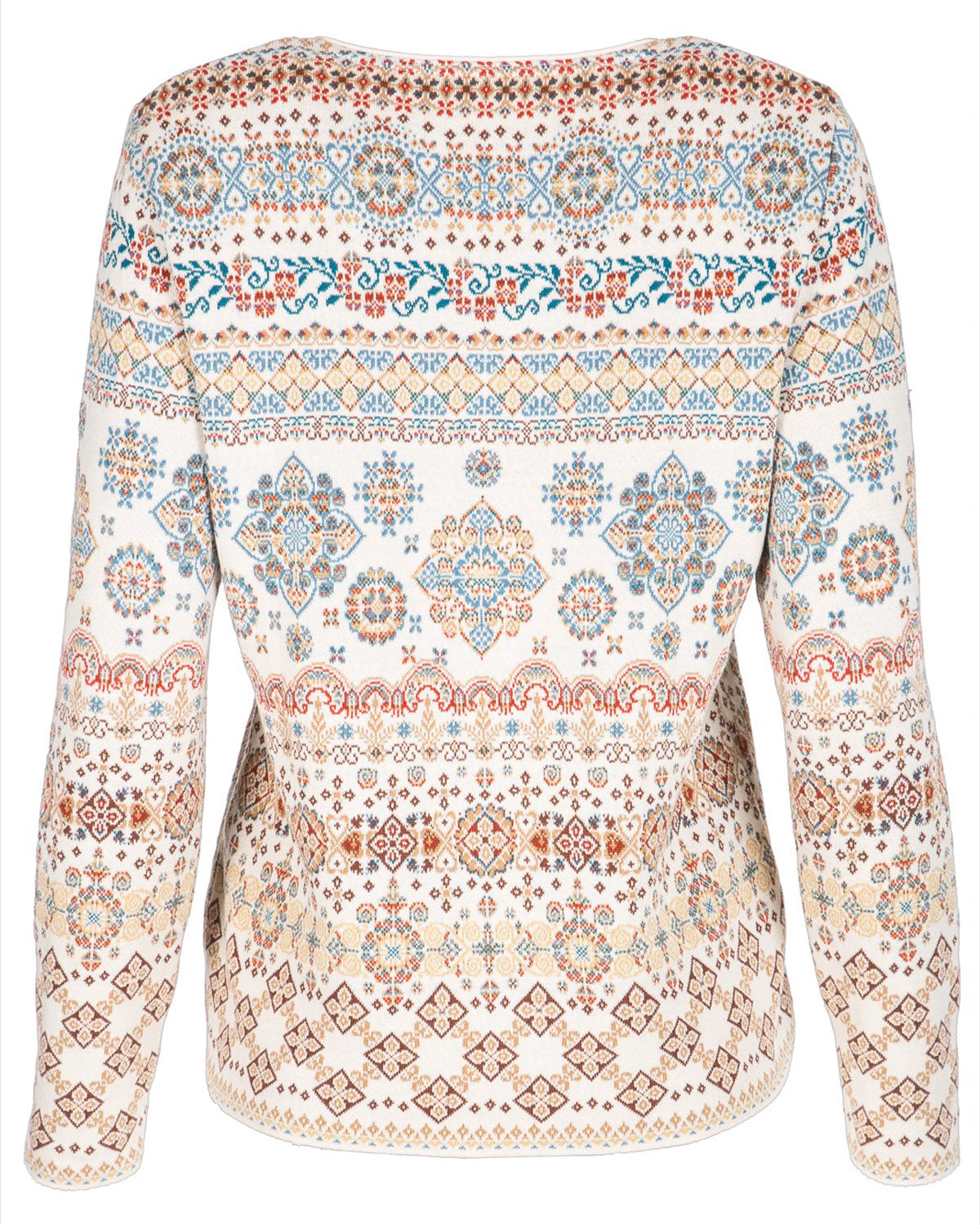 Dunque Damen Jacquard Strickjacke Bio Baumwolle