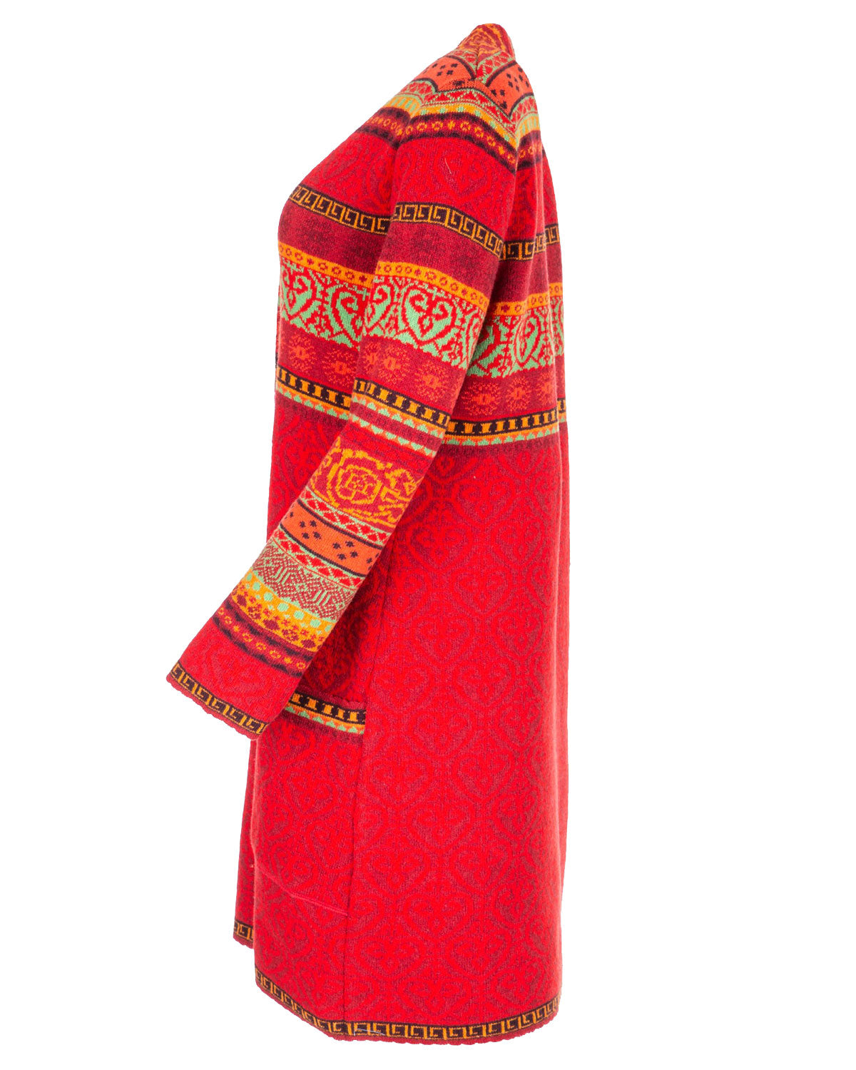 Dunque Damen-Jacquard-Kurzmantel Schurwolle