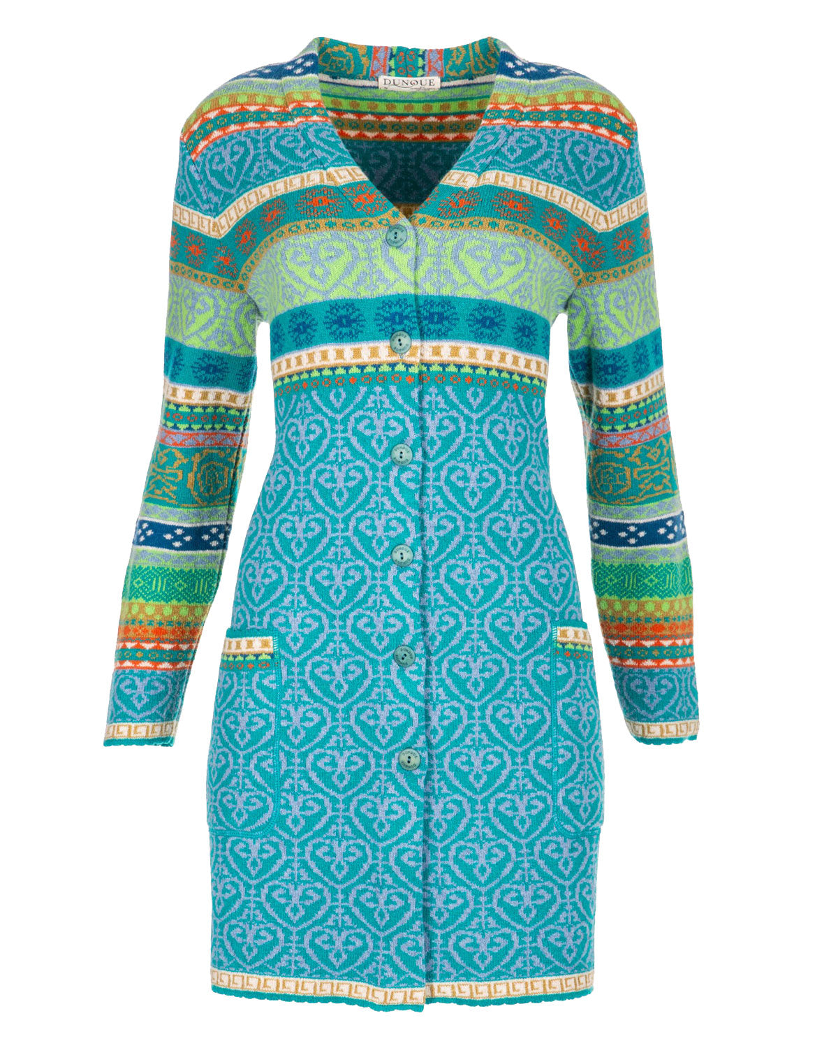 Dunque Damen-Jacquard-Kurzmantel Schurwolle