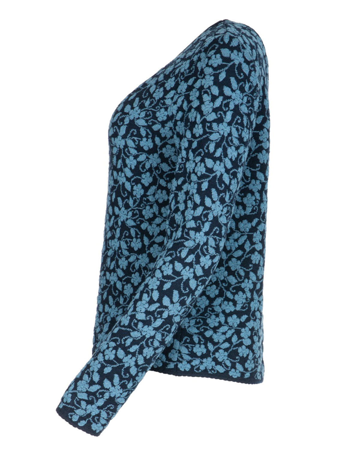 Jacquard-Pullover Cloqué Schurwolle (kbT-Merino) Baumwolle (Bio)