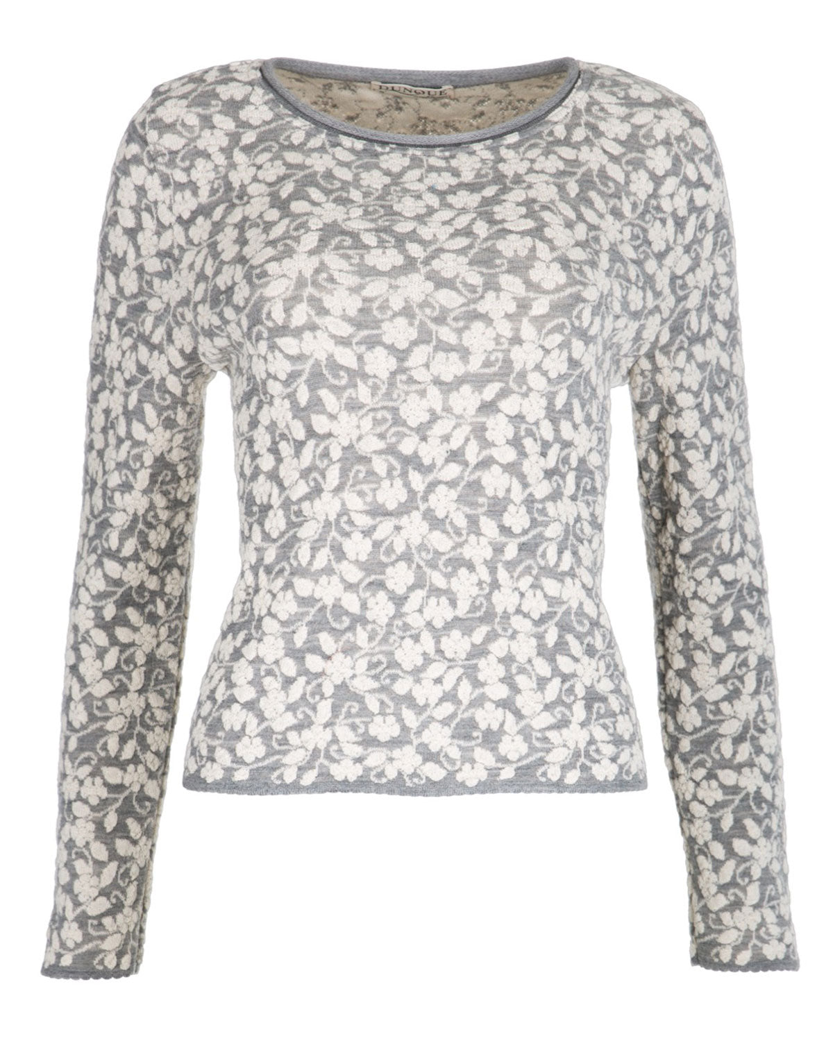 Jacquard-Pullover Cloqué Schurwolle (kbT-Merino) Baumwolle (Bio)