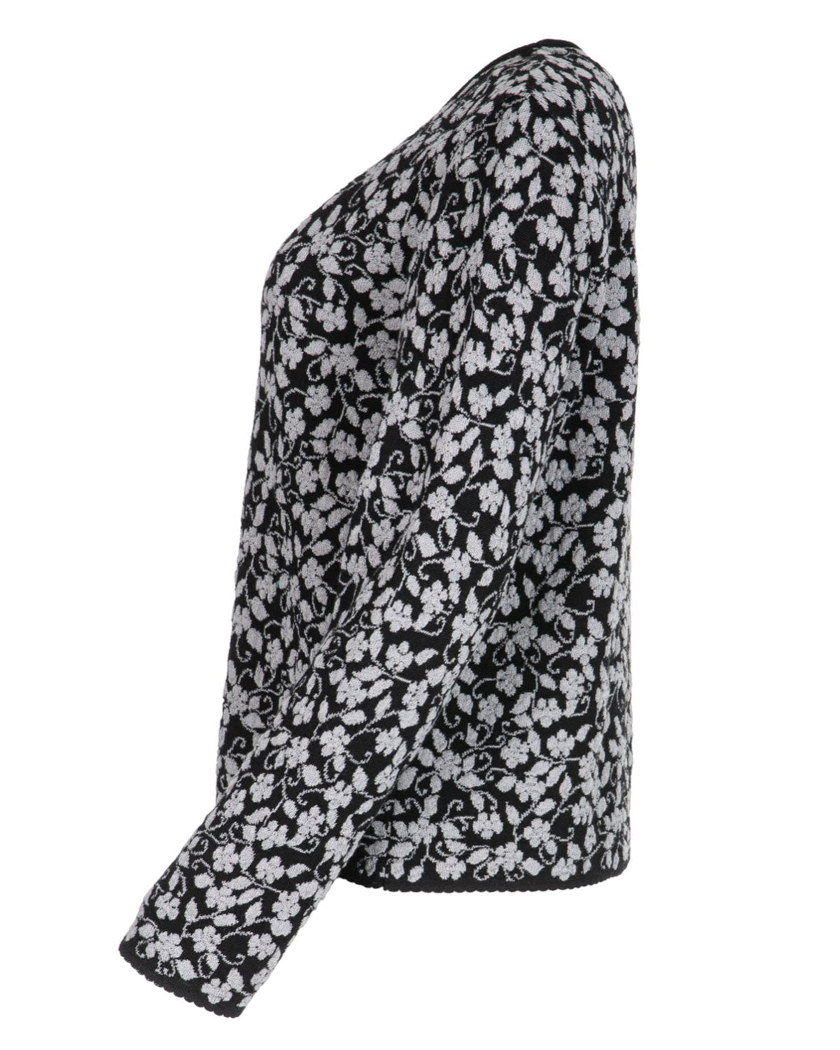 Jacquard-Pullover Cloqué Schurwolle (kbT-Merino) Baumwolle (Bio)