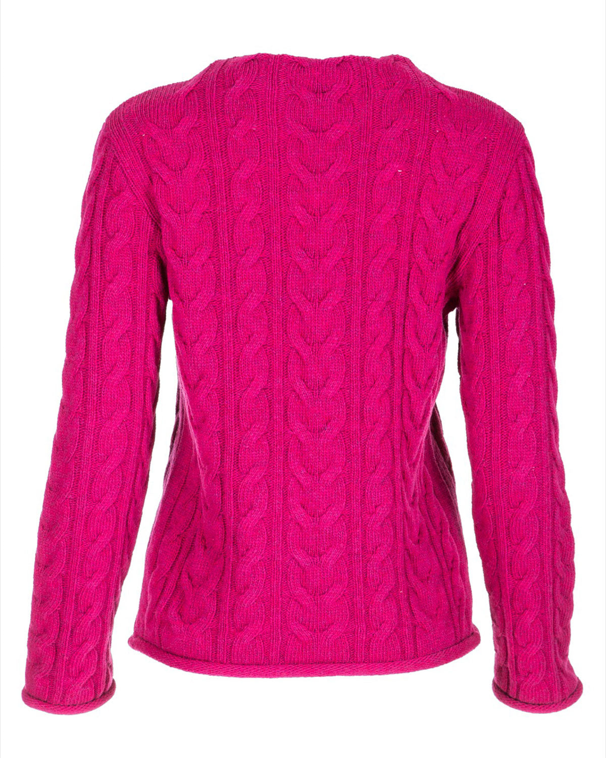 Dunque Damen Schurwolle Pullover Zopfmuster