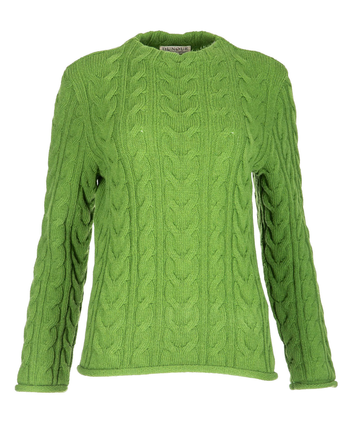 Dunque Damen Schurwolle Pullover Zopfmuster
