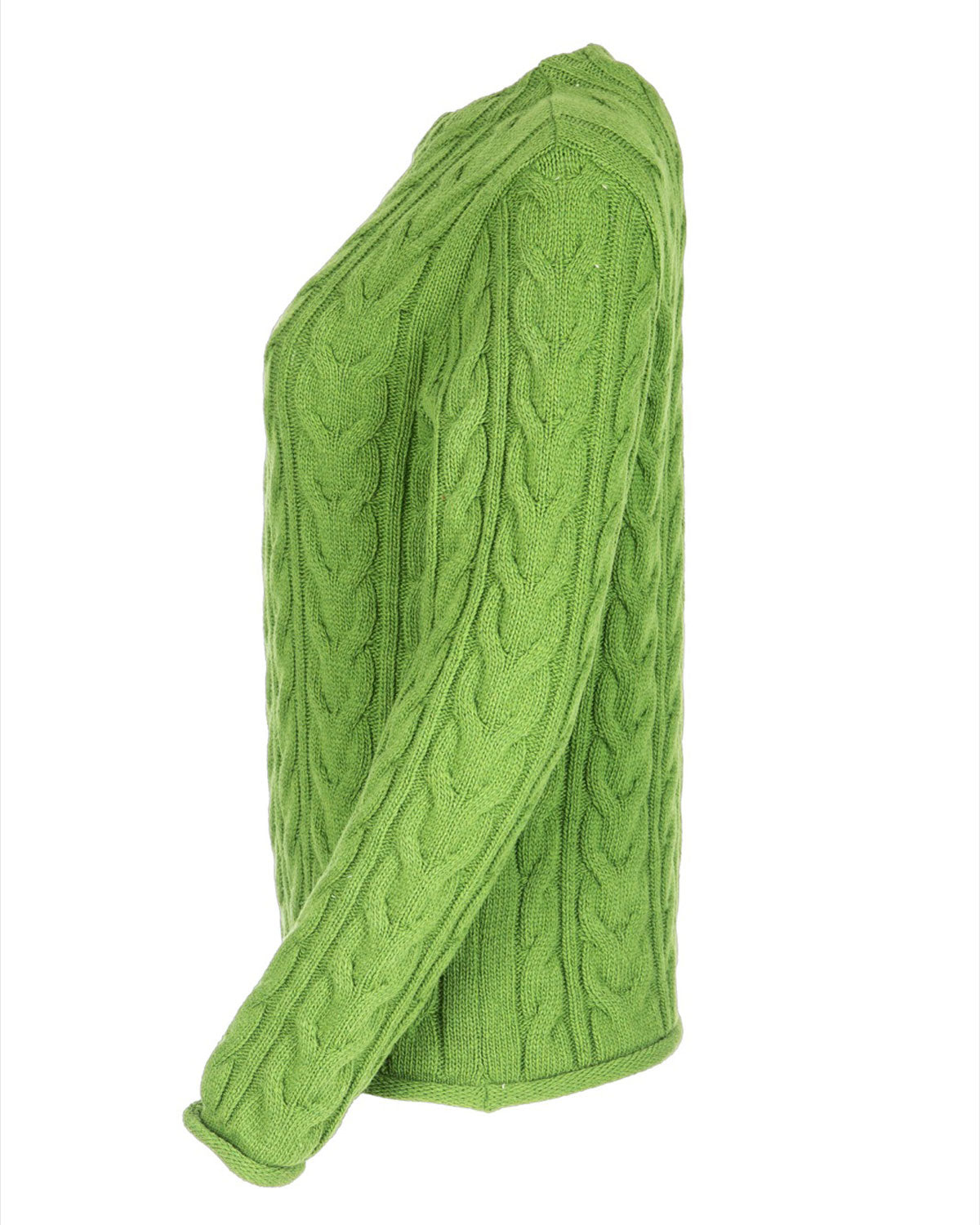 Dunque Damen Schurwolle Pullover Zopfmuster