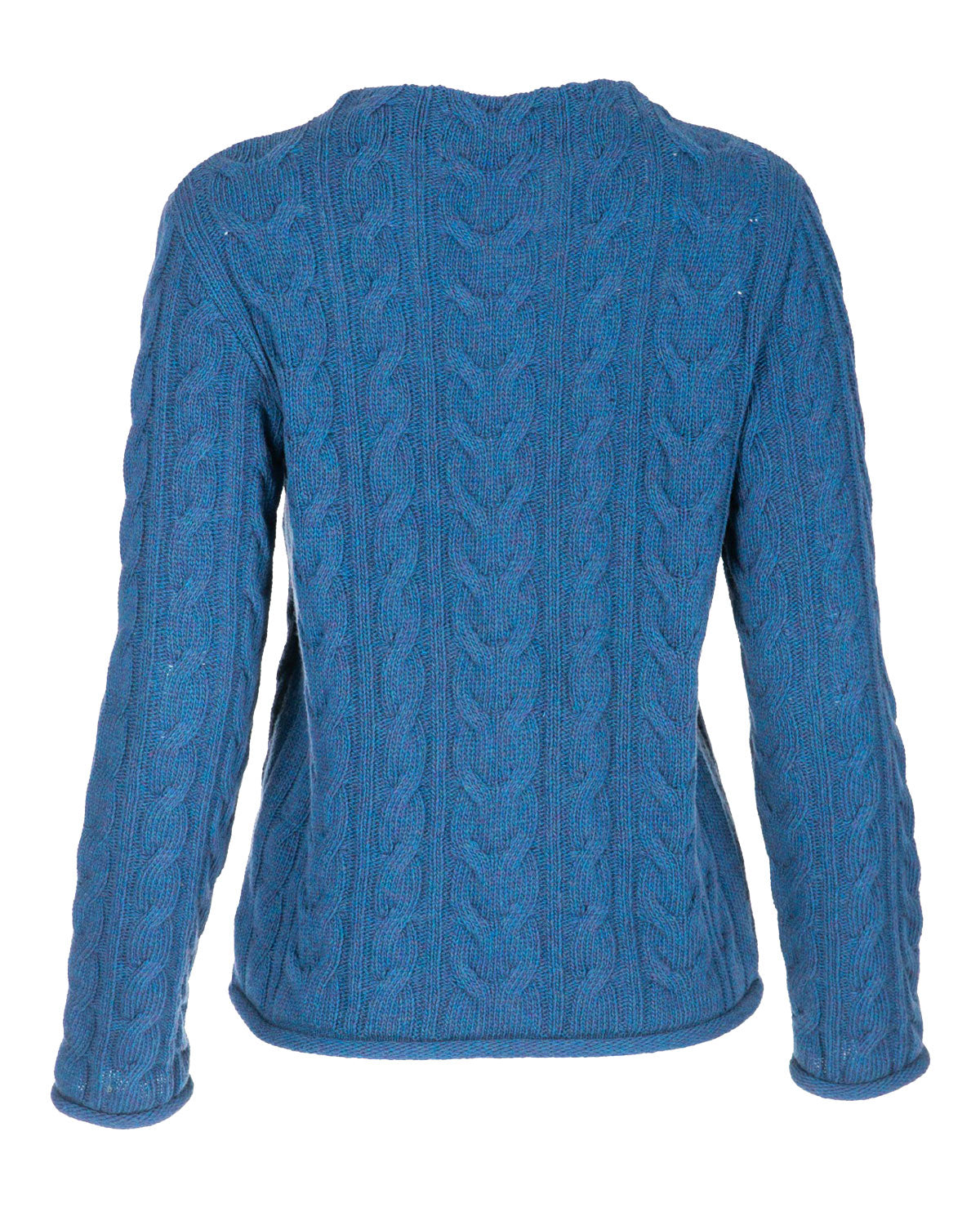 Dunque Damen Schurwolle Pullover Zopfmuster