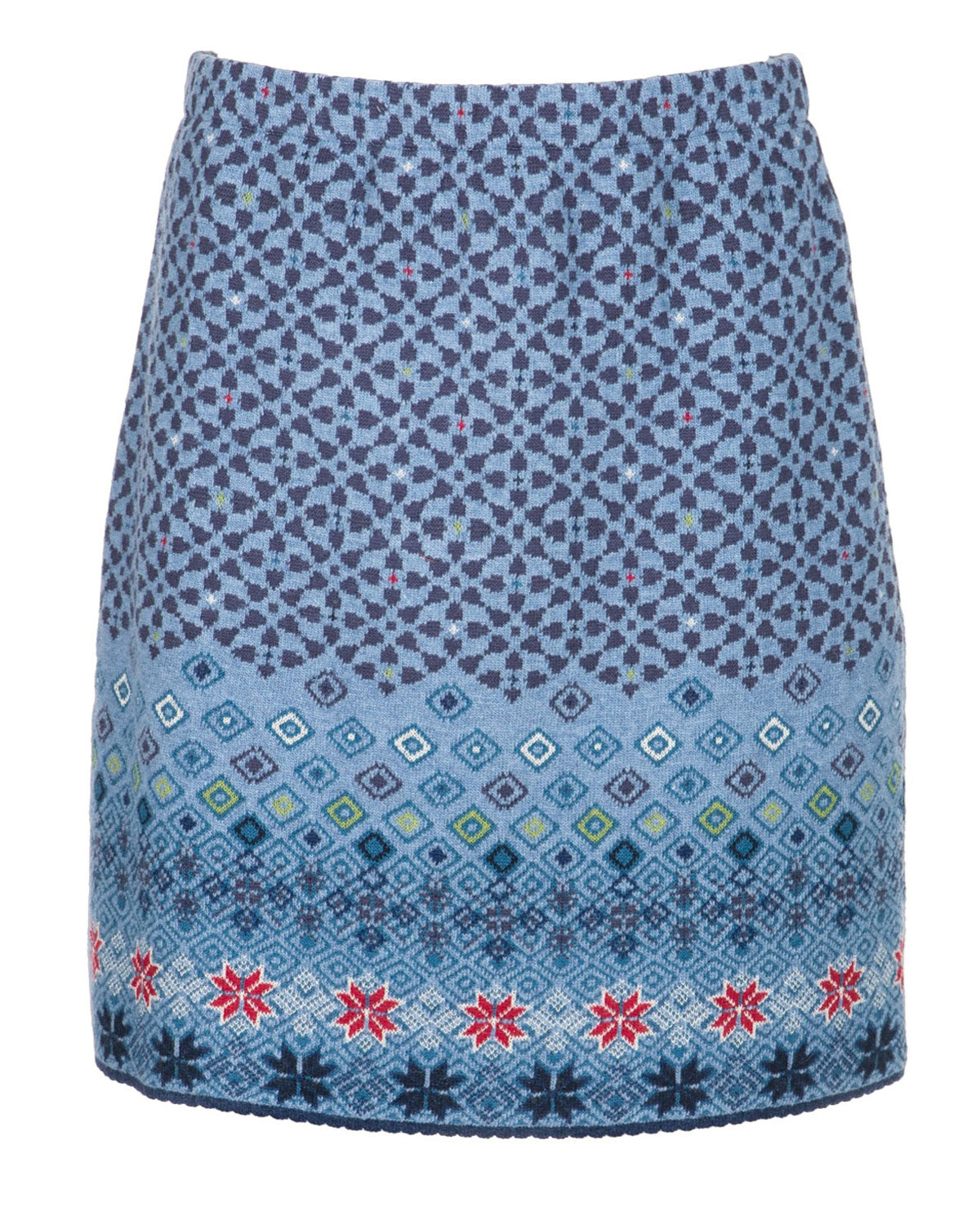 Damen Jacquard Rock Schurwolle Baumwolle (Bio)