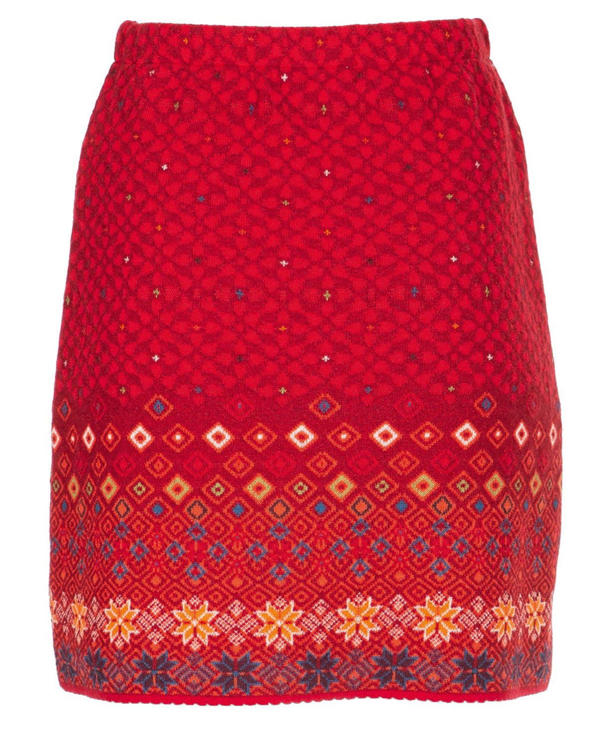 Damen Jacquard Rock Schurwolle Baumwolle (Bio)