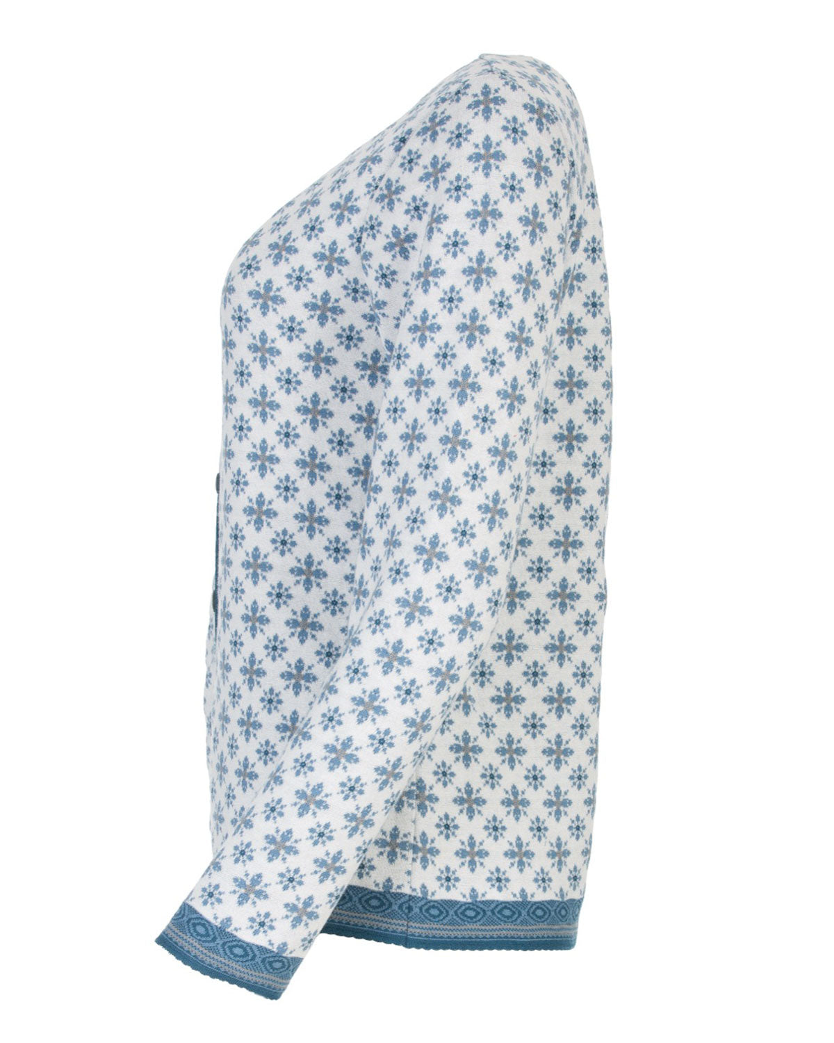 Dunque Damen Jacquard-Jacke Strick reiner Baumwolle Bio