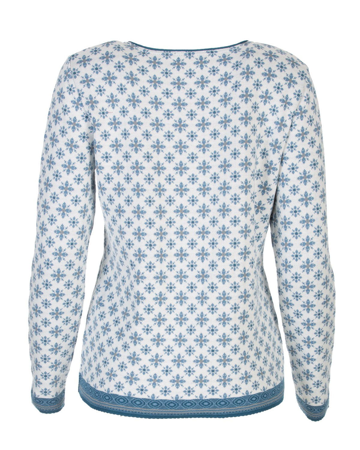 Dunque Damen Jacquard-Jacke Strick reiner Baumwolle Bio