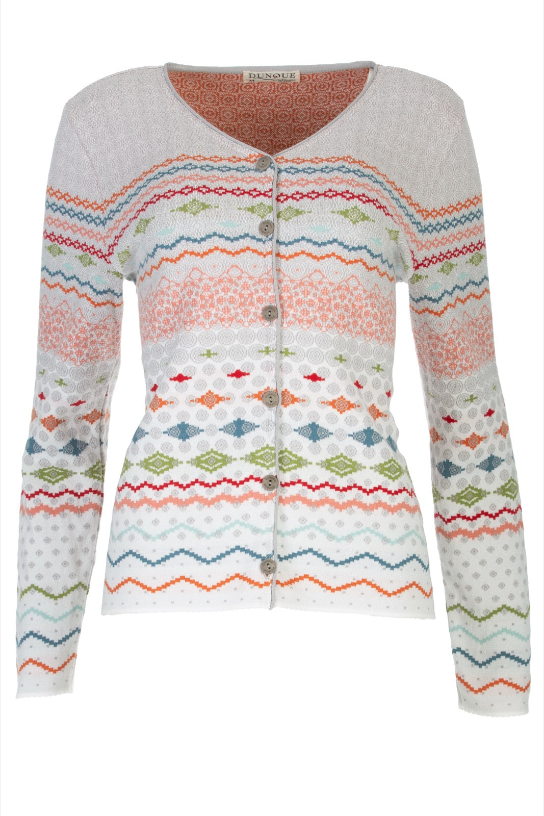 Dunque Damen Jacquard-Strickjacke reiner Baumwolle Bio