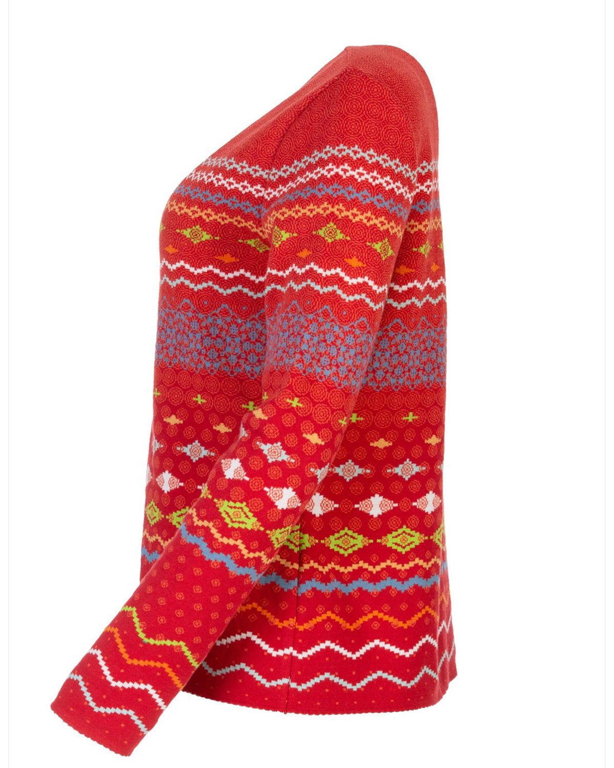 Dunque Damen Jacquard-Strickjacke reiner Baumwolle Bio