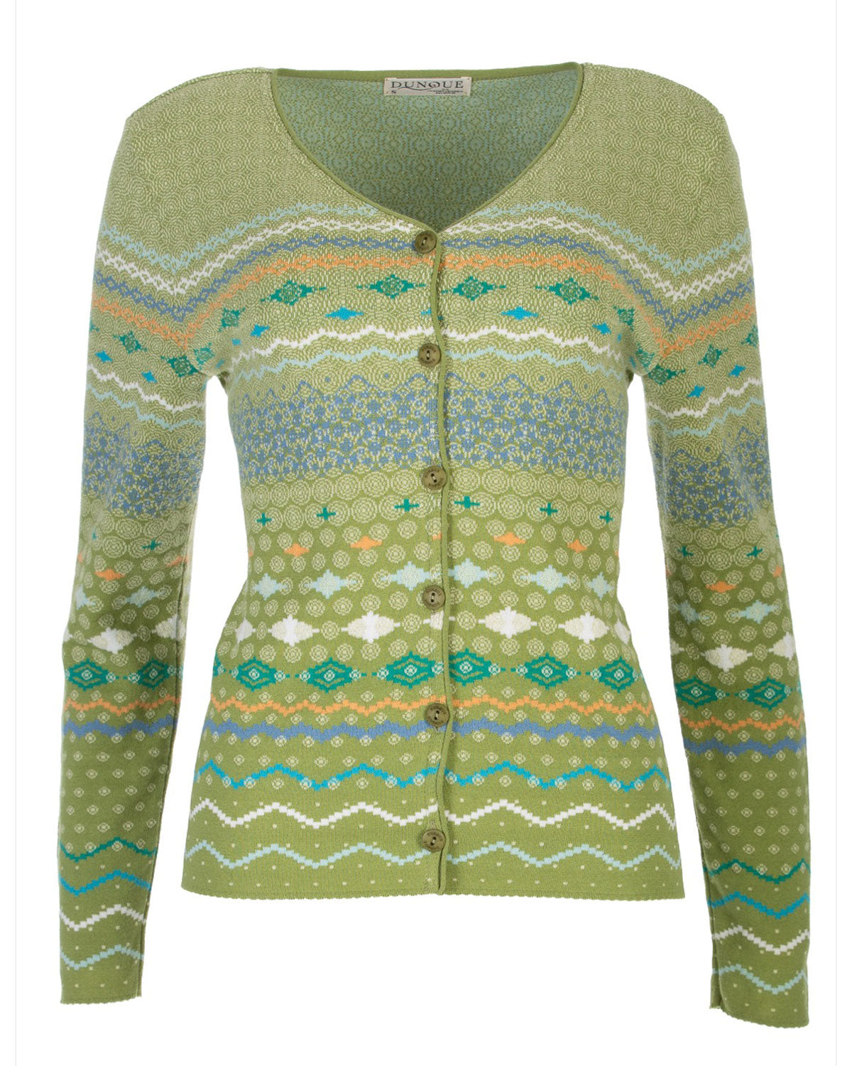 Dunque Damen Jacquard-Strickjacke reiner Baumwolle Bio