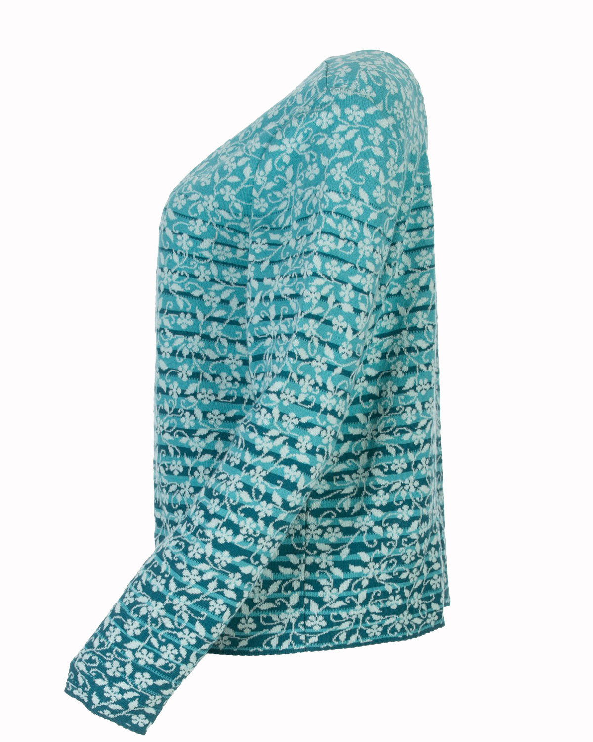 Dunque Damen Jacquard Jacke 2-Wege-Reißverschluss Bio Baumwolle