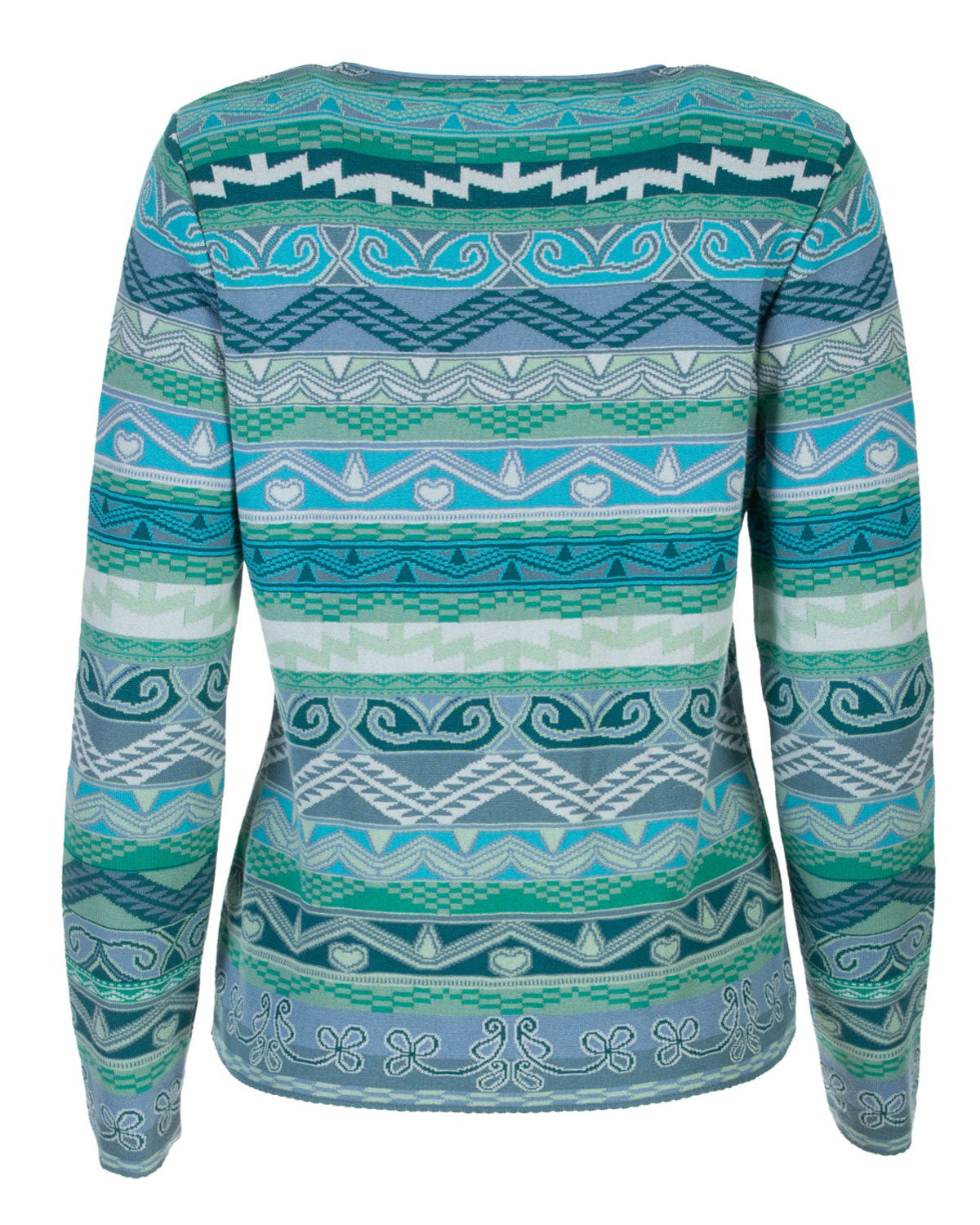 Dunque Damen Jacquard-Strickjacke Baumwolle Bio