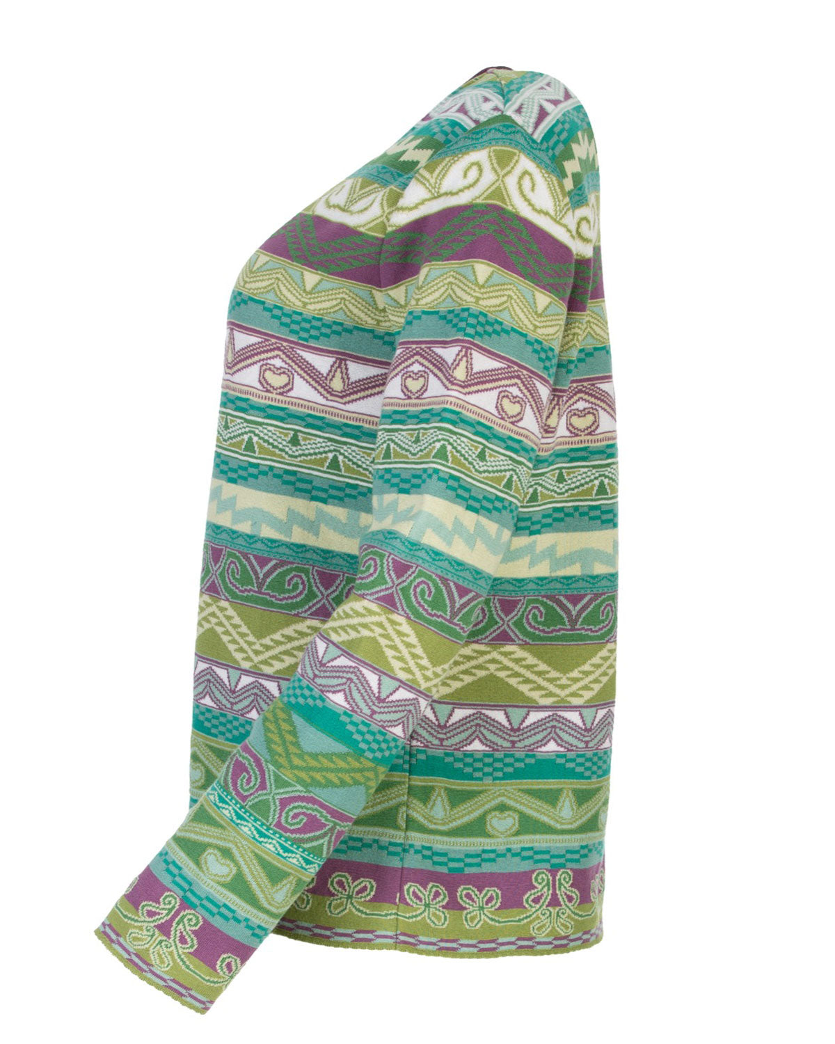 Dunque Damen Jacquard-Strickjacke Baumwolle Bio