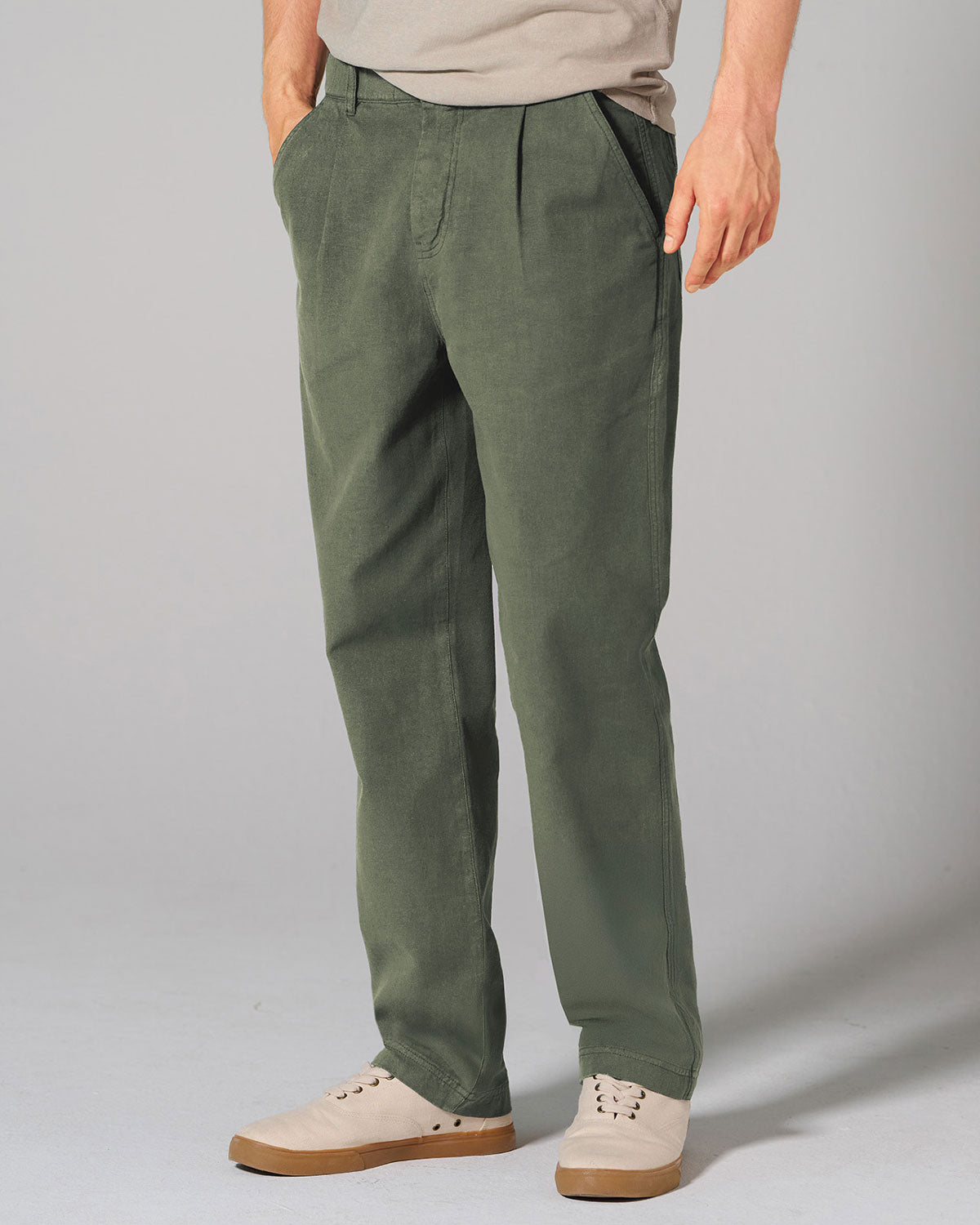 Herren Cargohose mit Bundfalte Hanf Bio Baumwolle