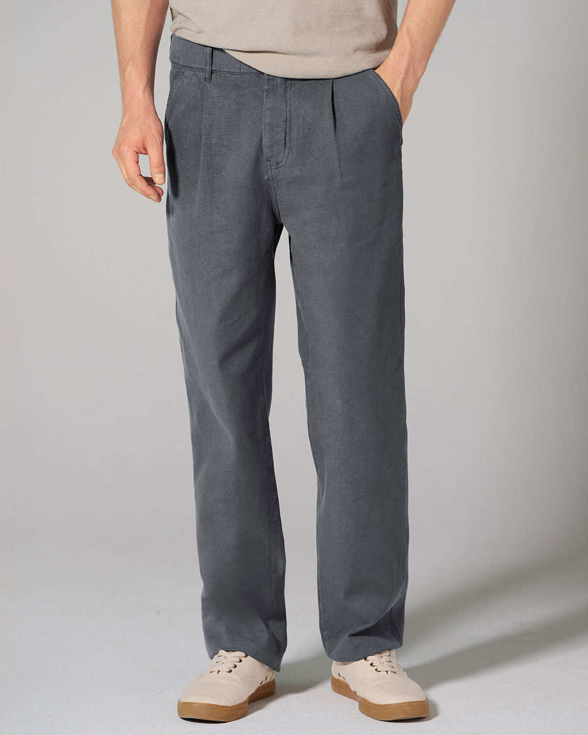 Herren Cargohose mit Bundfalte Hanf Bio Baumwolle