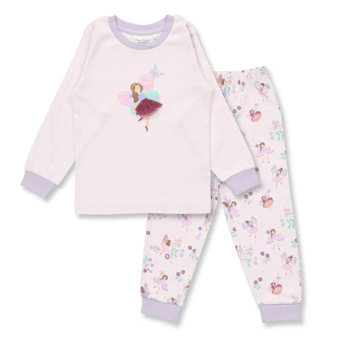 Kinder Schlafanzug mit Fairy Motiv Bio Baumwolle