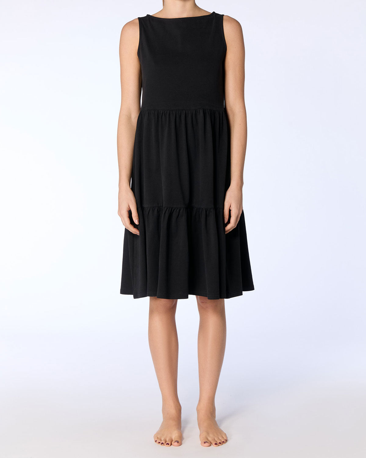 Leela Cotton Damen Volantkleid reiner Bio Baumwolle