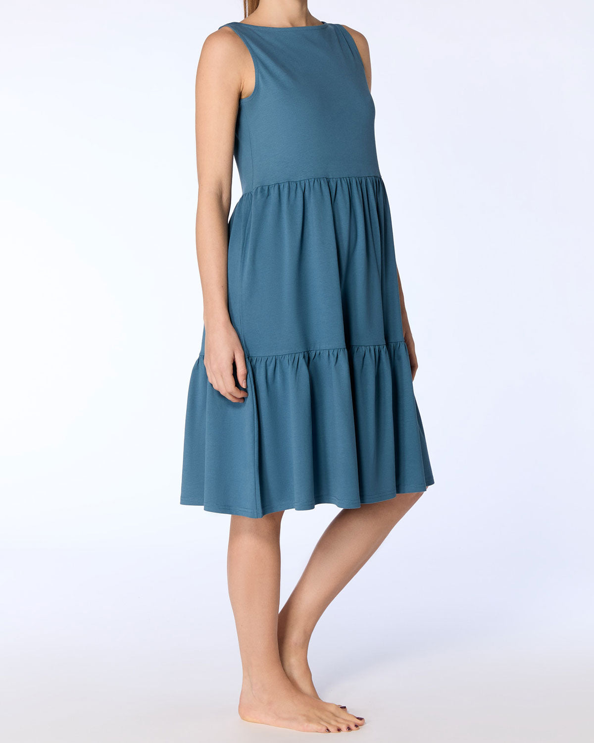 Leela Cotton Damen Volantkleid reiner Bio Baumwolle