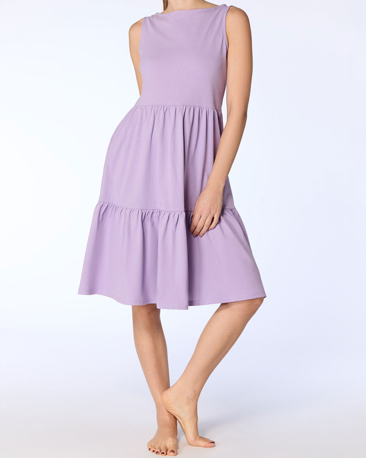 Leela Cotton Damen Volantkleid reiner Bio Baumwolle