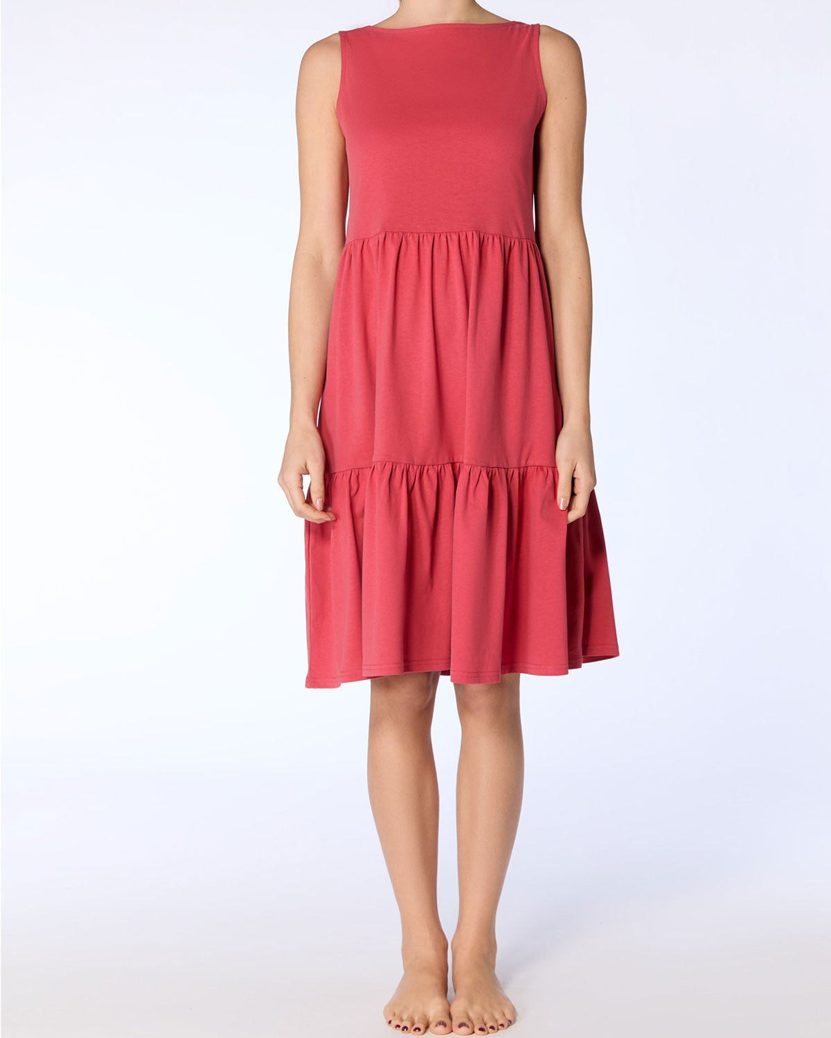 Leela Cotton Damen Volantkleid reiner Bio Baumwolle