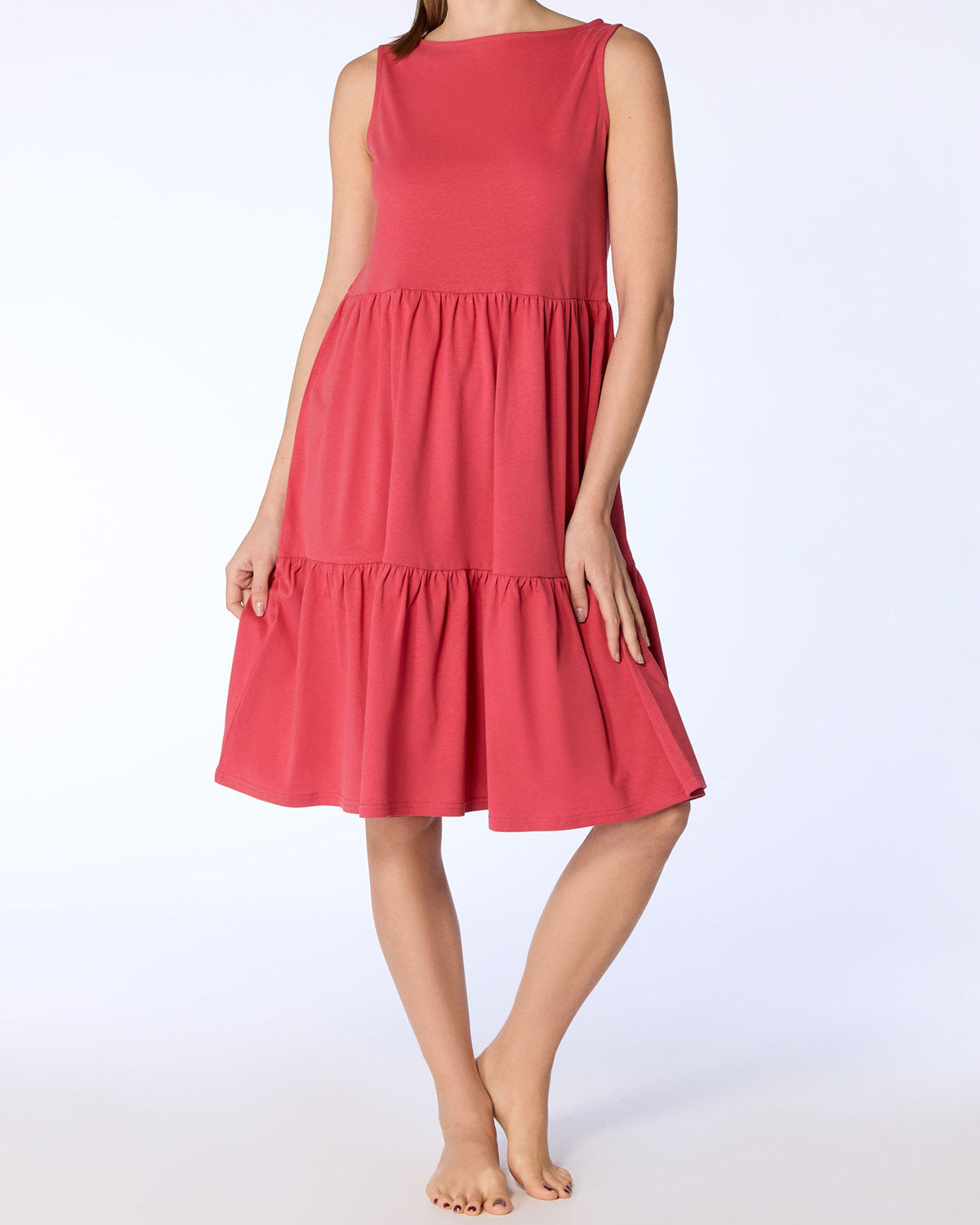 Leela Cotton Damen Volantkleid reiner Bio Baumwolle