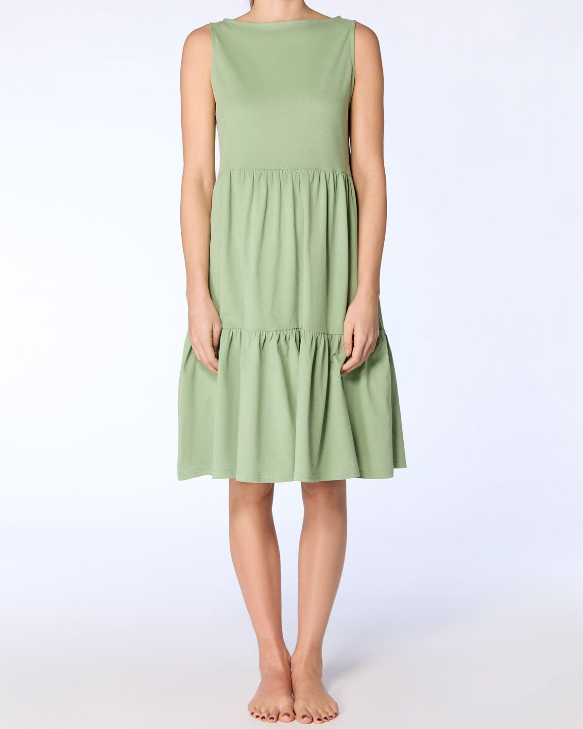 Leela Cotton Damen Volantkleid reiner Bio Baumwolle