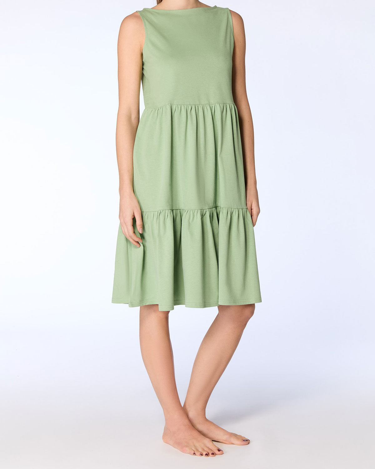 Leela Cotton Damen Volantkleid reiner Bio Baumwolle