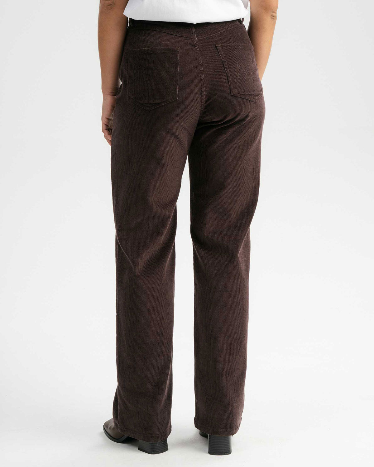 Mela Damen Cord Hose mit hohem Bund und weitem Bein Bio Baumwolle