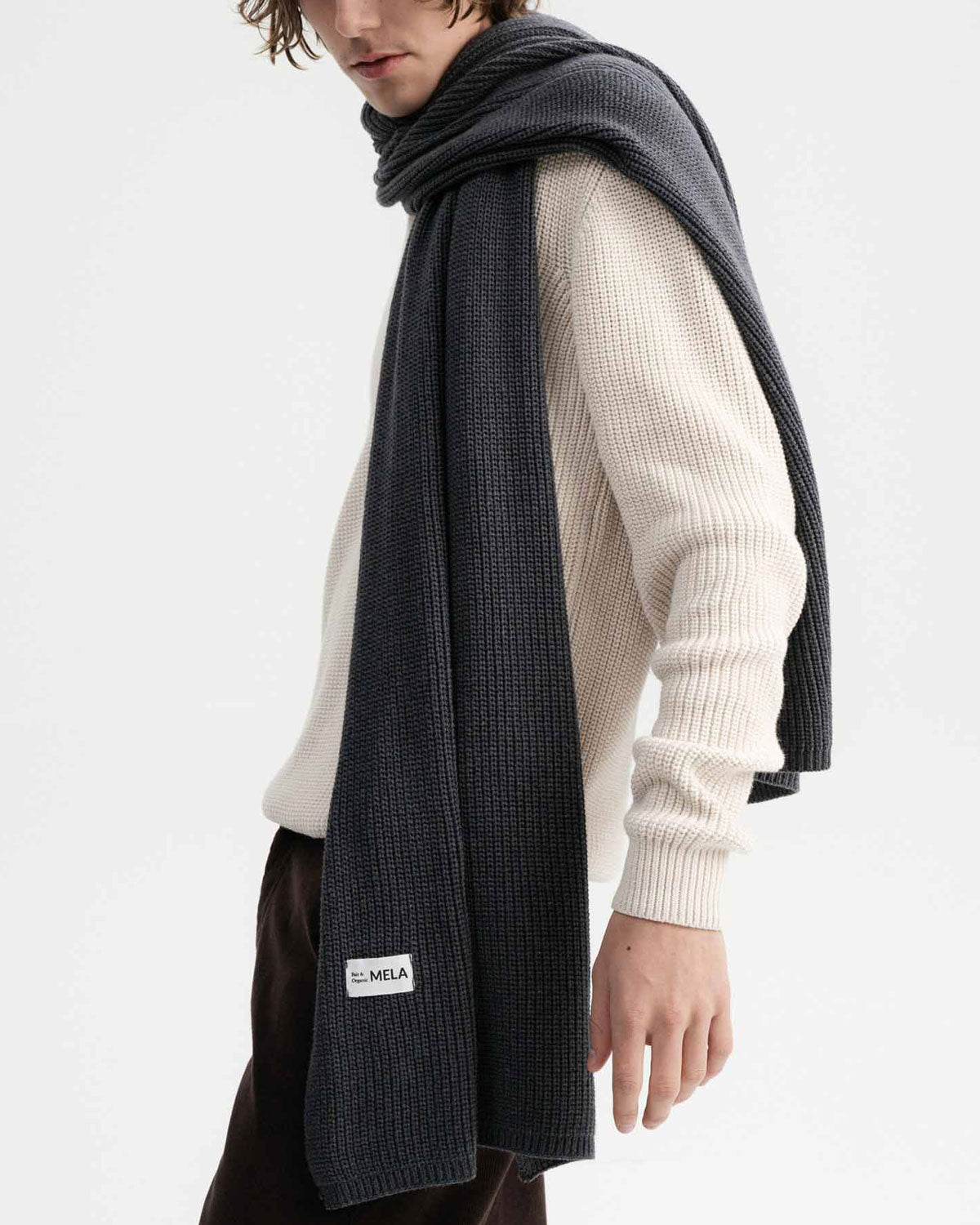 Mela Unisex Rippstrick Schal Bio Baumwolle