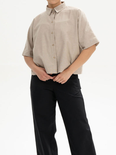 Mela Damen Oversize Hemd Kurzarm Bio Baumwolle