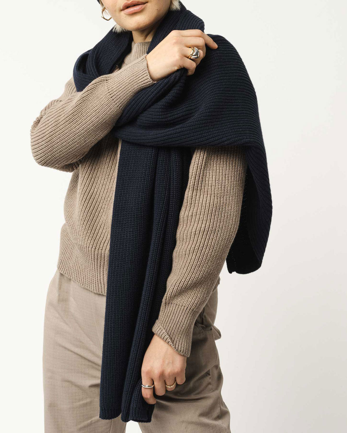 Mela Unisex Rippstrick Schal Bio Baumwolle