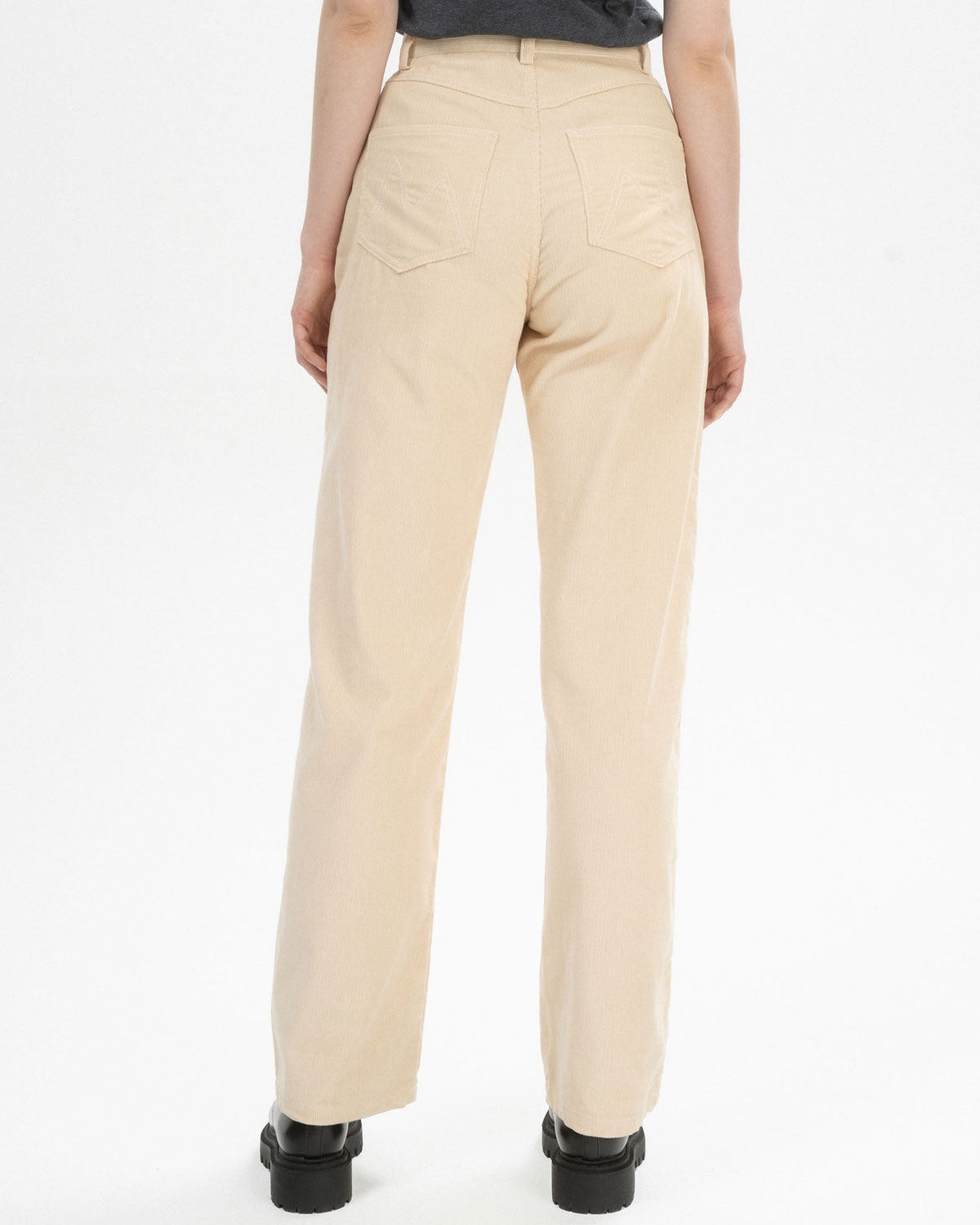 Mela Damen Cord Hose mit hohem Bund und weitem Bein Bio Baumwolle