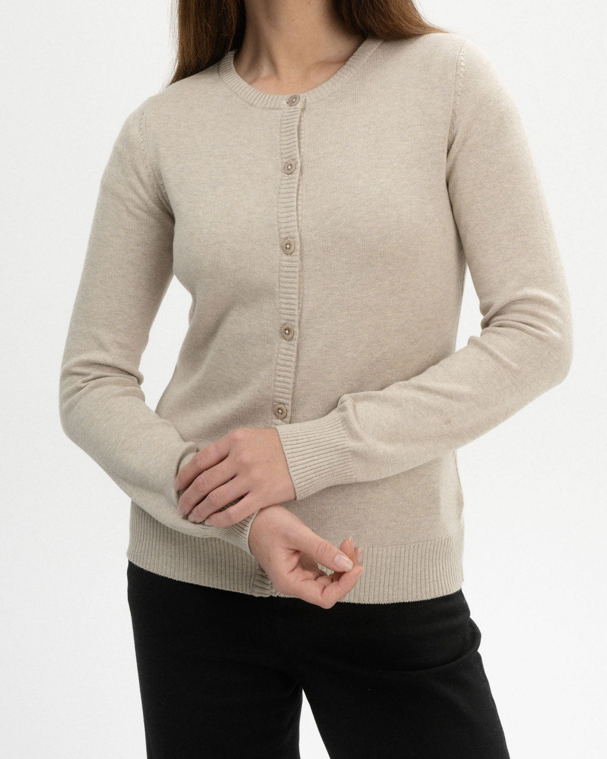 Mela Damen Feinstrick Cardigan Bio Baumwolle