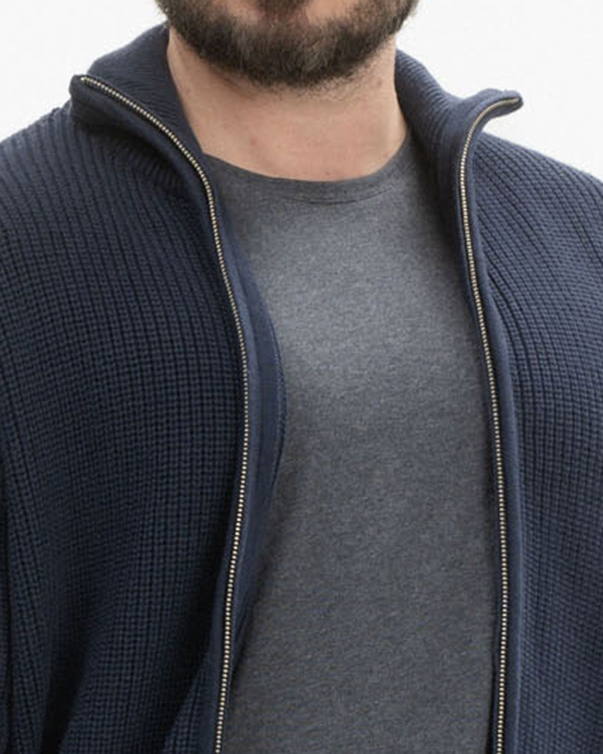 Mela Herren Rippstrick Jacke Bio Baumwolle