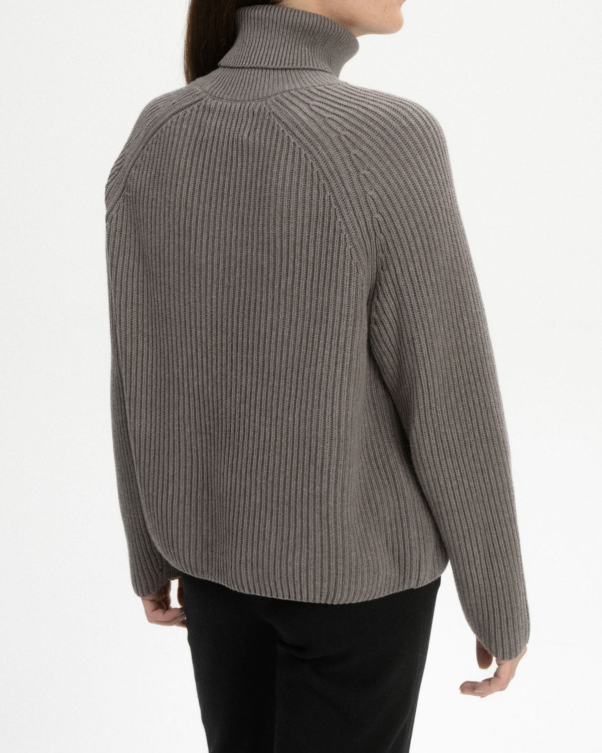 Mela Damen Rippstrick Rollkragenpullover Bio Baumwolle
