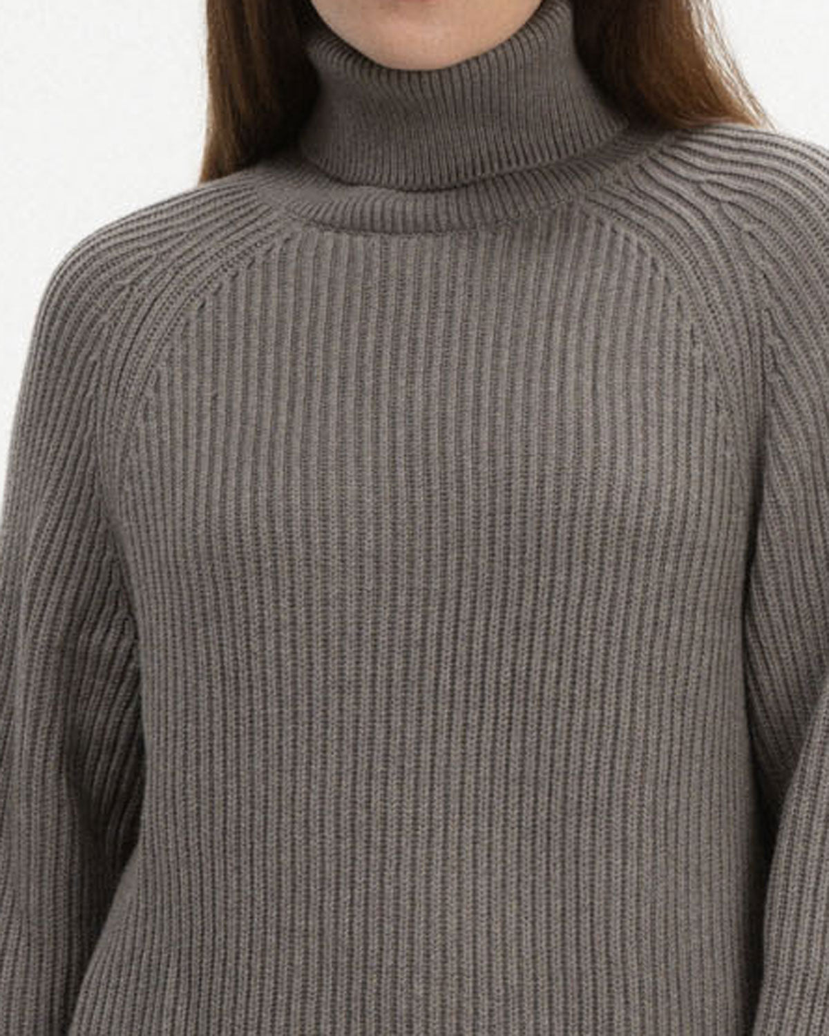 Mela Damen Rippstrick Rollkragenpullover Bio Baumwolle