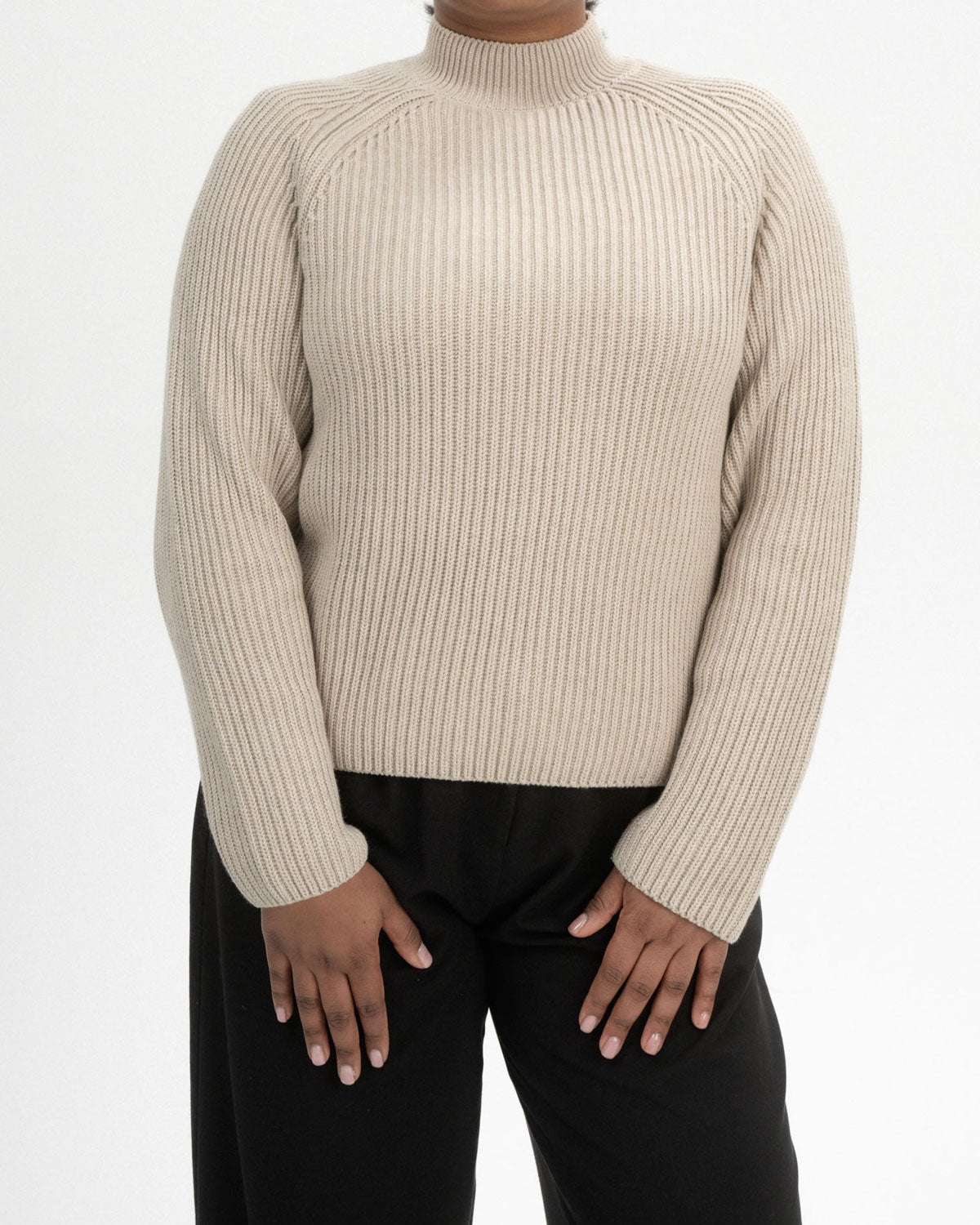 Mela Damen Rippstrick Stehkragenpullover Bio Baumwolle