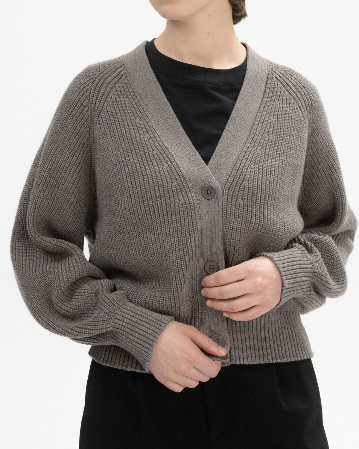 Mela Damen Rippstrick Cardigan Bio Baumwolle
