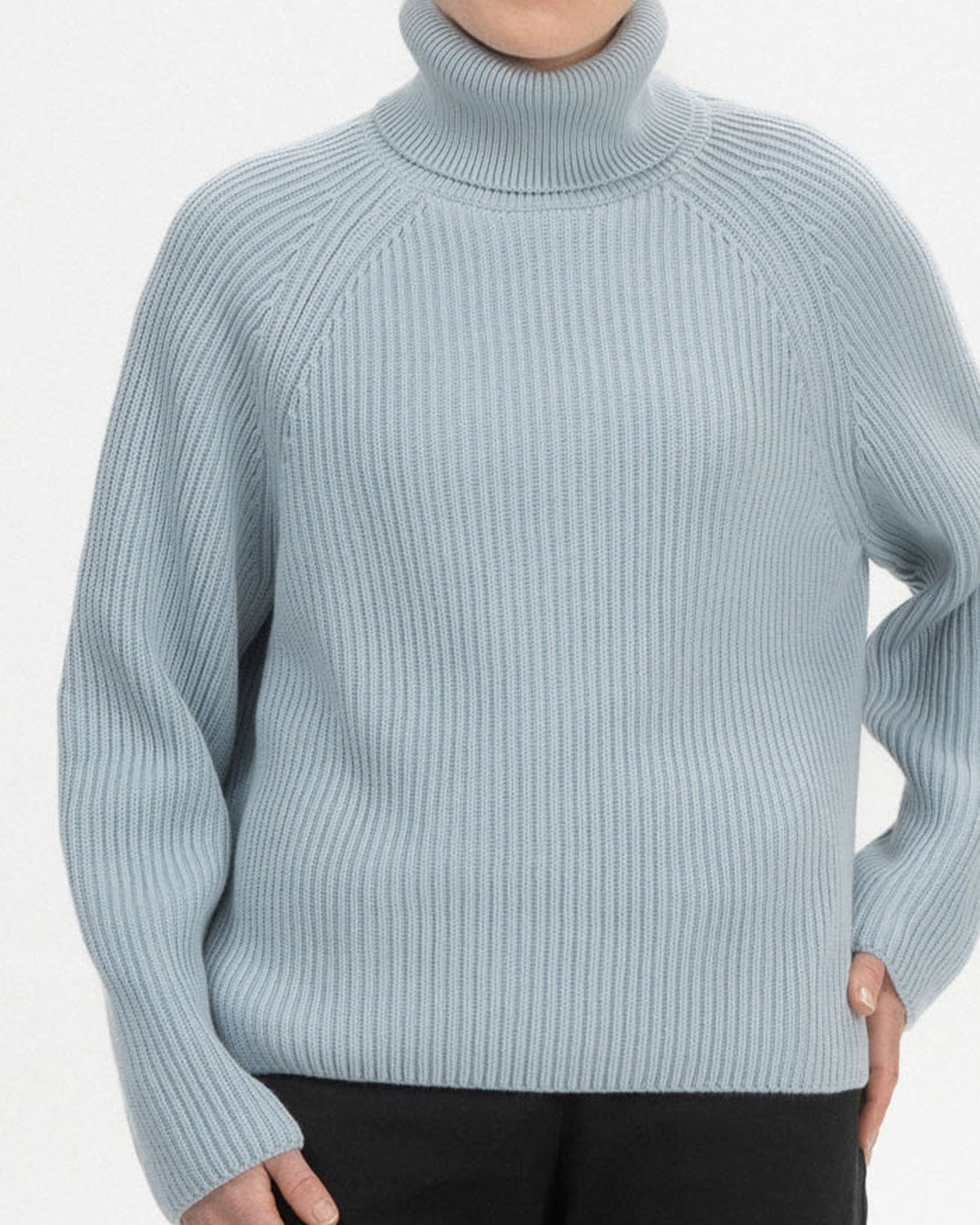 Mela Damen Rippstrick Rollkragenpullover Bio Baumwolle